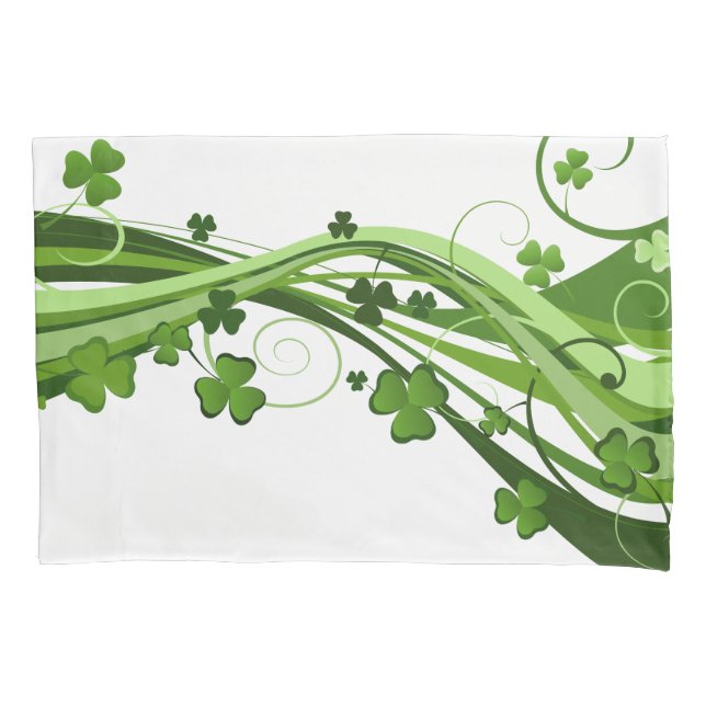 St. Patrick's Clovers Pillowcase (Front)