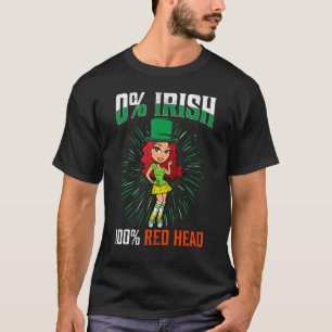 St Patrick's Day 0 Irish 100 Red Heart 1 T-Shirt