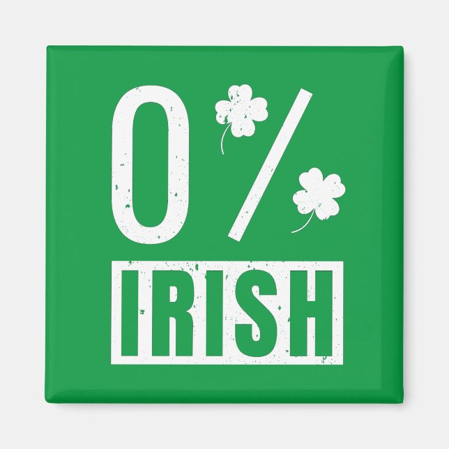 St Patrick's Day 0% Irish Four Leaf Clover Magnet (Front)