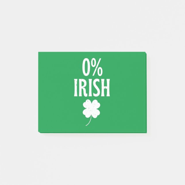 St Patrick's Day 0% Irish Post-it Notes (Front)