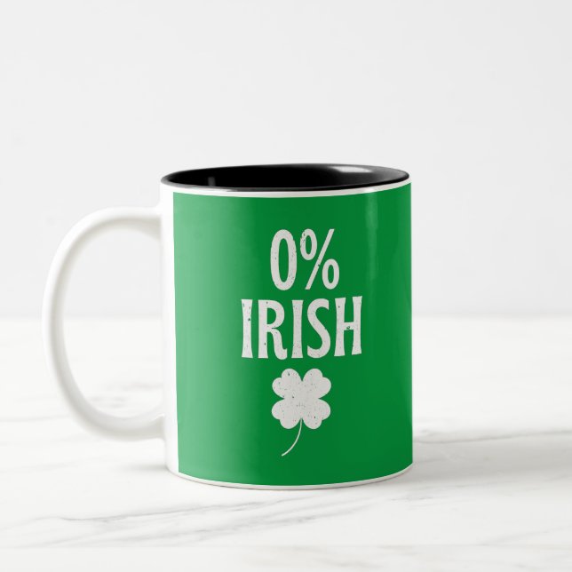 St Patrick's Day 0% Irish Two-Tone Coffee Mug (Left)