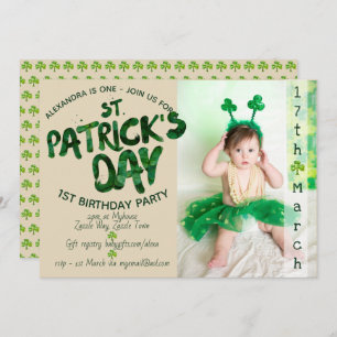 St Patrick's Day 1st BIRTHDAY - PHOTO Invitation