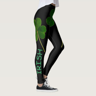 St Patrick's Day 2020 Irish Shamrock Green Text Leggings