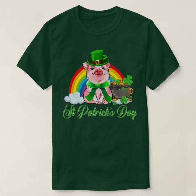 St Patricks Day 2022 Leprechaun Pig Lover Women Gi T-Shirt (Design Front)