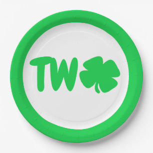 St Patrick's Day 2nd Birthday Paper Plate