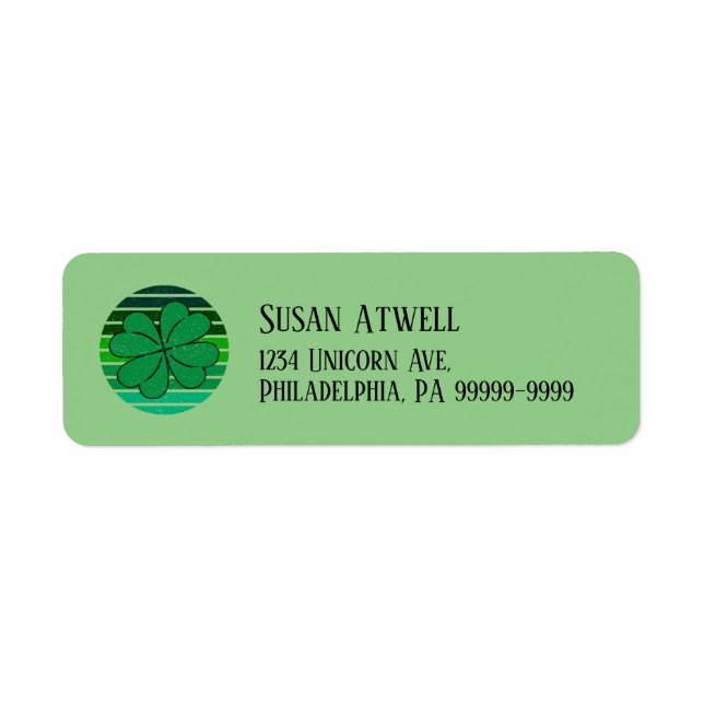 St. Patrick's Day 4 Leaf Clover Return Address (Front)
