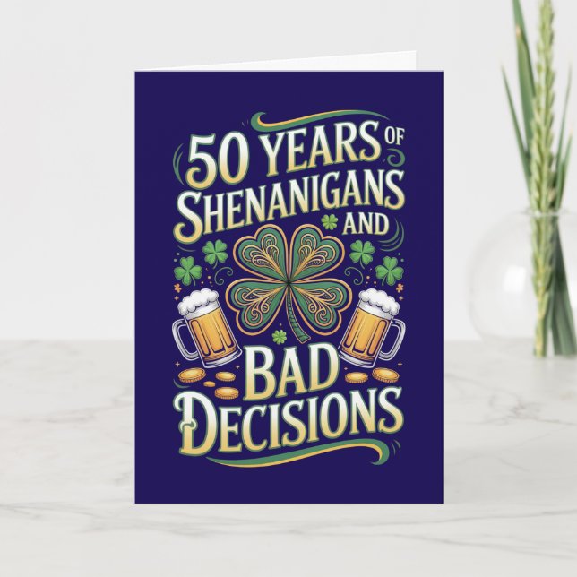 St. Patrick's Day 50th Birthday 50 years  Card (Front)