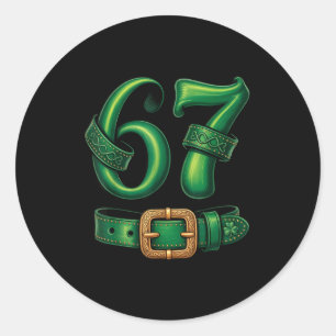St patrick's day 67 leprechaun funny 67 classic round sticker