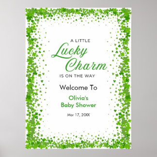 St Patrick's Day A Little Lucky Charm Baby Shower  Poster
