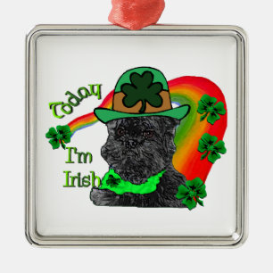 St Patrick's Day Affenpinscher Metal Tree Decoration