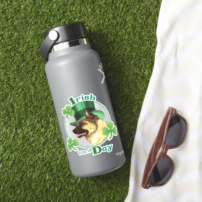 St. Patrick's Day Akita Vinyl Sticker (HydroFlask Insitu)