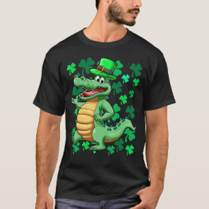St Patricks Day Alligator Lucky Leprechaun Cute Cr T-Shirt