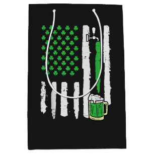 St Patricks Day America Flag Saint Medium Gift Bag