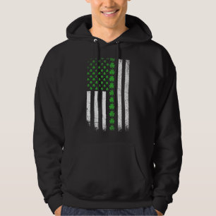 St Patrick's Day American Flag Ireland Vintage Iri Hoodie