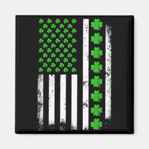 St Patricks Day American Flag Shamrock Irish Men Magnet