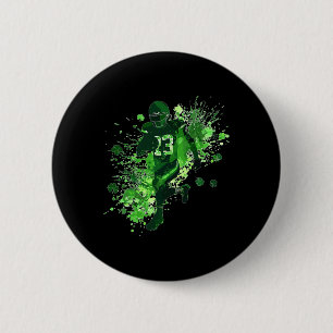 St Patricks Day American Footbyll Shamrock  6 Cm Round Badge