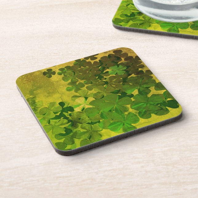 St. Patrick's Day and Good Luck ,‎Four-leaf clover Coaster (Left Side)