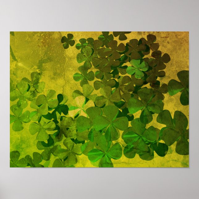 St. Patrick's Day and Good Luck ,‎Four-leaf clover Poster (Front)