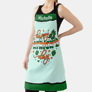 St. Patrick's Day Apron, Customisable Name Kitchen Apron
