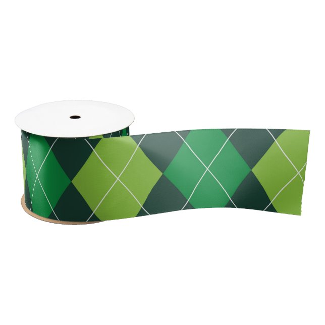 St. Patrick's Day Argyle Satin Ribbon (Spool)