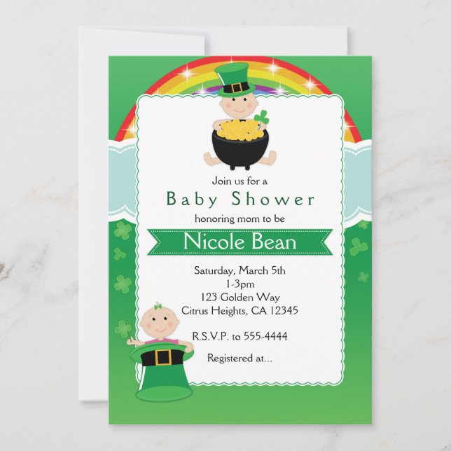 St. Patrick's Day Babies Baby Shower Invitation (Front)