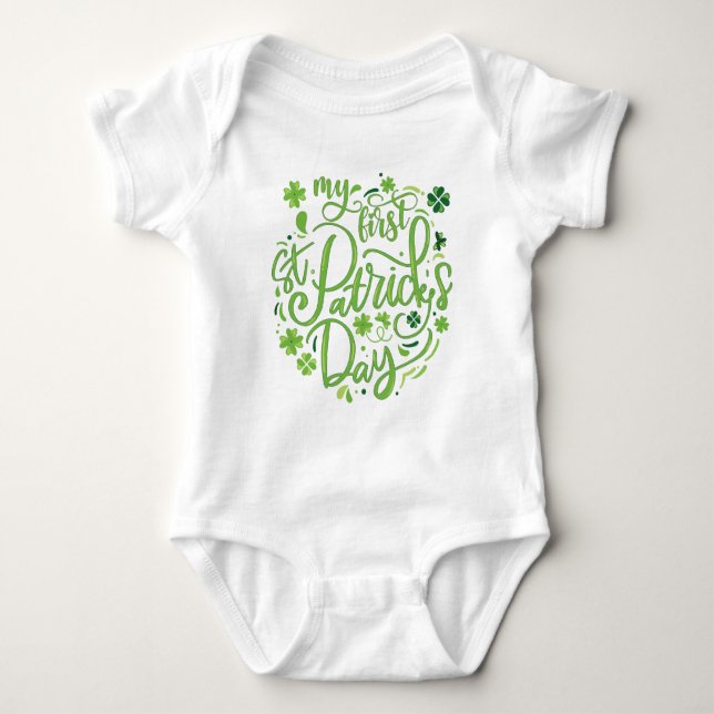 St. Patrick's Day | Baby's First Baby Bodysuit (Front)