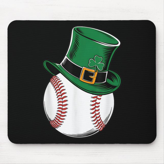St Patricks Day Baseball Shamrock  Mouse Pad (Front)