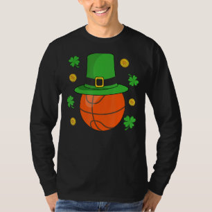 St Patricks Day Basketball Leprechaun Hat Shamrock T-Shirt