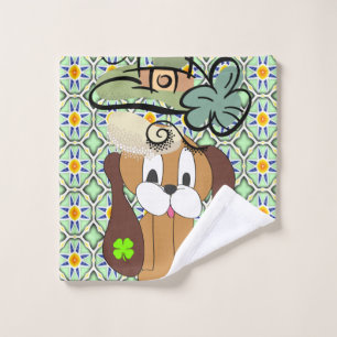 St. Patrick's Day Bathroom Towel Sets Dog