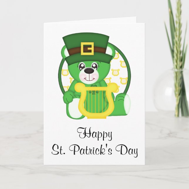 St. Patrick's Day Bear Card (Front)
