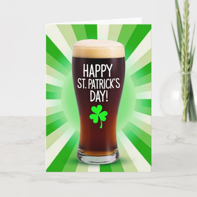 St Patricks Day Beer Card (Front)