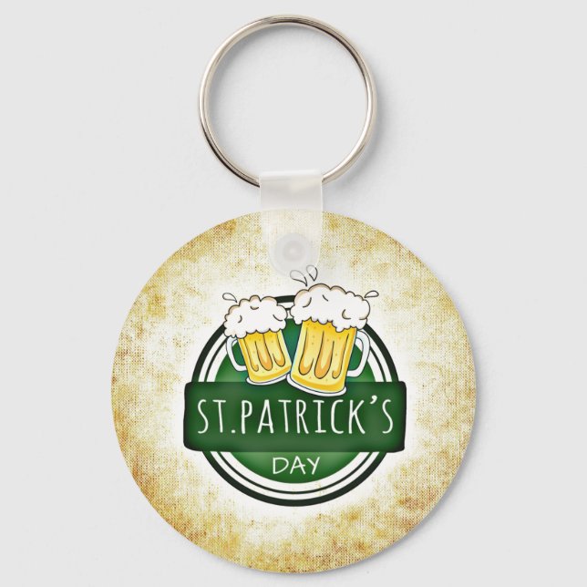 St. Patrick's Day Beer Key Ring (Front)