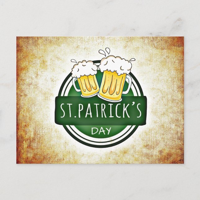 St. Patrick's Day Beer Postcard (Front)
