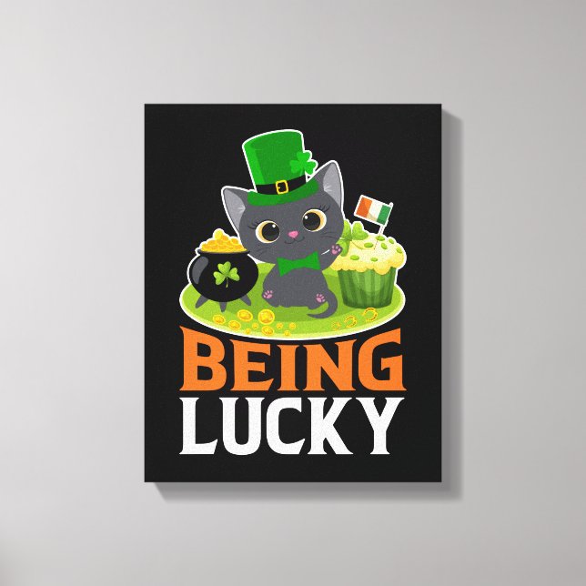 St. Patrick's Day Being Lucky Canvas Print (Front)