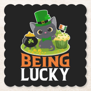 St. Patrick's Day Being Lucky Paper Coaster