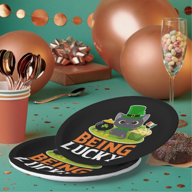 St. Patrick's Day Being Lucky Paper Plate (Multi)