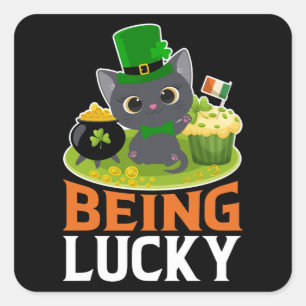 St. Patrick's Day Being Lucky Square Sticker