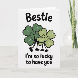 St Patricks Day Bestie Card Best Friend Greeting