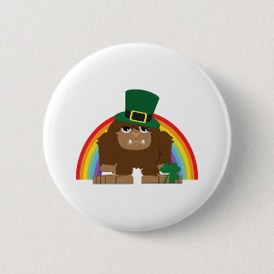 St. Patrick's Day Bigfoot 6 Cm Round Badge