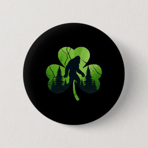 St Patricks Day Bigfoot Sasquatch Irish Shamrock M 6 Cm Round Badge
