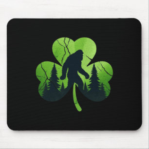 St Patricks Day Bigfoot Sasquatch Irish Shamrock M Mouse Pad