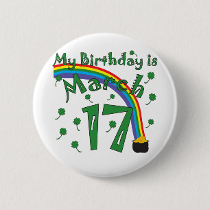 St. Patrick's Day Birthday 6 Cm Round Badge