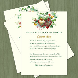 St. Patrick's Day Birthday Blessing Shamrocks Card