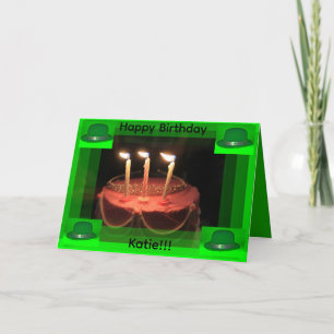 ST Patrick's Day Birthday Cake Card
