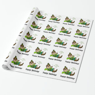 St. Patrick's Day Birthday Leprechaun Gift Wrap
