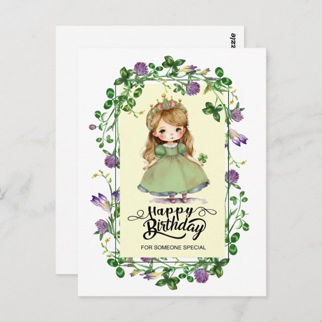 St. Patrick's Day Birthday Little Irish Princess  Postcard (Front/Back)