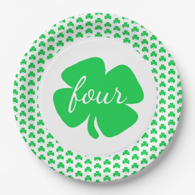 St Patrick's Day Birthday Paper Plate (Front)