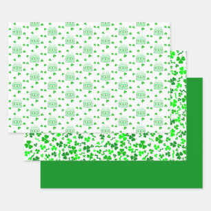 St Patrick's Day Birthday  Wrapping Paper Sheet