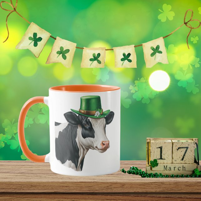 St. Patrick's Day Black and White Cow Mug (Creator Uploaded)