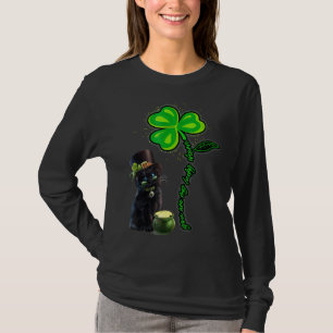 St Patricks Day Black Cat My Lucky Charm Women's M T-Shirt